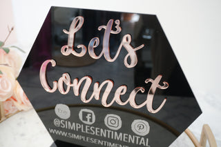 Social Media Tabletop Sign - Let's Connect